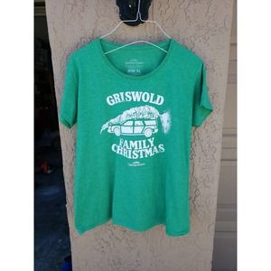 Griswold Family Christmas Vacation holiday tee | Ladies size Large | Green White